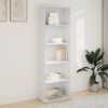 vidaXL Bookcase White Engineered Wood Standard Bookcase Rectangular