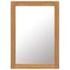vidaXL Mirror Natural Oak Solid Oak Wood and Glass 19.7x27.6 in