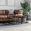 vidaXL Nesting Coffee Table Set of 3 Smoked Oak Engineered Wood
