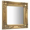 vidaXL Wall Mirror Gold Wood, glass, engineered wood 15.7x15.7 in