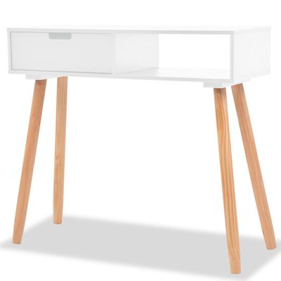vidaXL Console Table Solid Pinewood 31.5"x11.8"x28.3" White