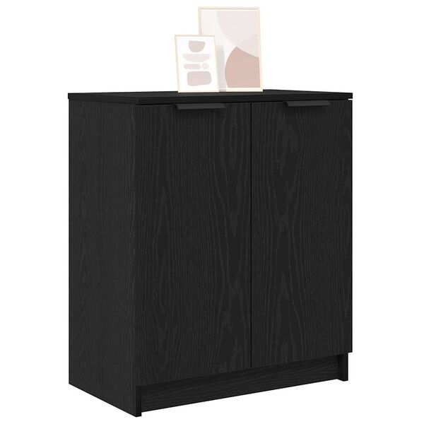 vidaXL Shoe Cabinet Black Oak 23.23 x 13.78 x 27.56 in Engineered Wood