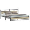 vidaXL Bed Frame Sonoma oak Steel, engineered wood Full Bed Frame