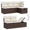 vidaXL Garden Sofa Set Brown and Cream White
