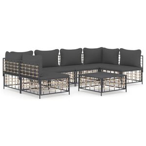 vidaXL Garden Lounge Set Anthracite Poly rattan Modular