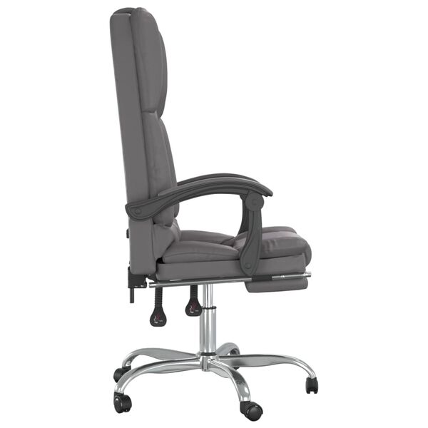 vidaXL Massage Office Chair Grey Faux leather, Metal, Plywood Medium