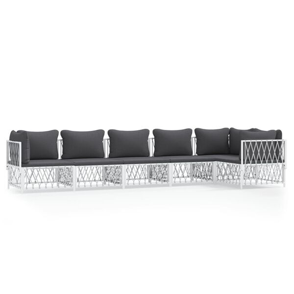 vidaXL Garden Lounge Set White, Dark Grey