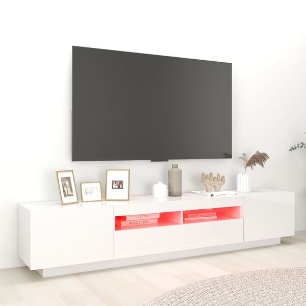vidaXL TV Cabinet High gloss white Engineered wood Large TV Cabinet