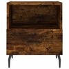 vidaXL Bedside Cabinet Smoked oak Engineered wood, iron, aluminum Standard