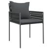 vidaXL Garden Dining Set Black, Dark Grey Poly Rattan, Steel, Tempered Glass