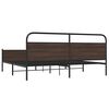 vidaXL Bed Frame Brown Oak Steel, Engineered Wood Full Bed Frame