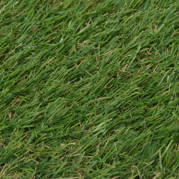 vidaXL Artificial Grass Green with light green, dark green, and brown elements