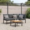 vidaXL Garden Sofa Set Black, Brown, Anthracite