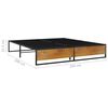 vidaXL Bed Frame Black Powder-coated metal, melamine coated MDF Full