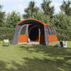 vidaXL Family Tent Grey and Orange 226.77 x 127.95 x 83.86 in