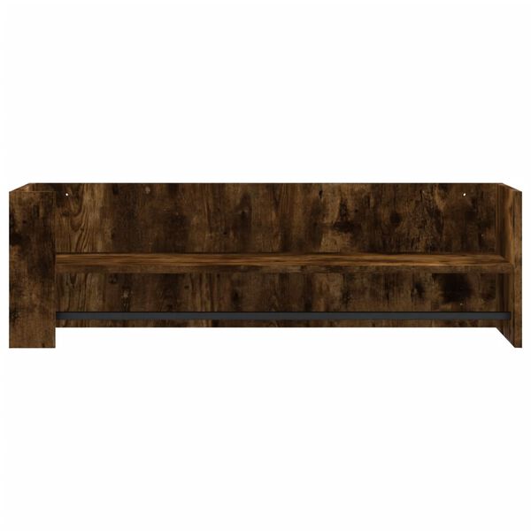 vidaXL Wall Shelf Smoked Oak Engineered Wood 39.4 in Wide Wall Shelf