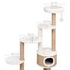 vidaXL Cat Tree Beige Flakeboard, Plush, Seagrass Tall Storage