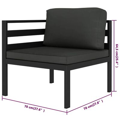 vidaXL Sectional Corner Sofa with Cushions Aluminum Anthracite