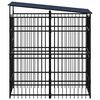 vidaXL Dog Kennel Black Powder-coated steel 19.8 sq ft Durable