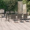 vidaXL Garden Dining Set Black and Grey PE Rattan 9 Piece Set Modular