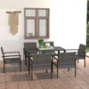 vidaXL Dining Set Grey and black, grey cushions