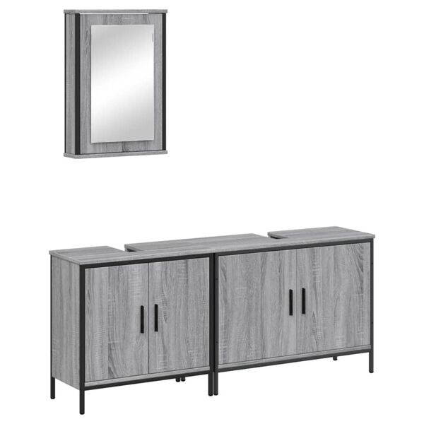 vidaXL Bathroom Furniture Set Grey sonoma