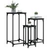 vidaXL Nesting Side Table Black Engineered wood, metal