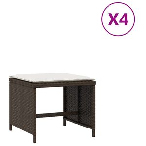 vidaXL Patio Stool Brown, Cream White