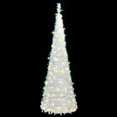 vidaXL Artificial Christmas Tree Pop-up 150 LEDs White 70.9"