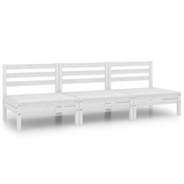 vidaXL Garden Lounge Set White Solid pinewood Medium Modular