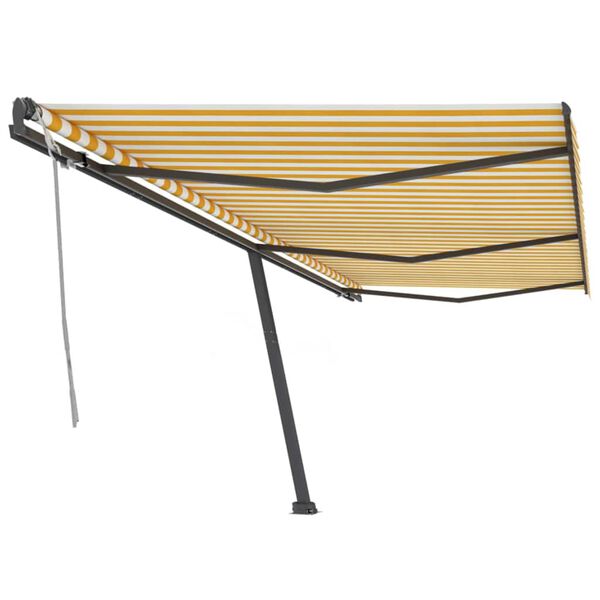 vidaXL Retractable Awning Yellow and White