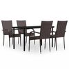 vidaXL Garden Dining Set Brown and Black