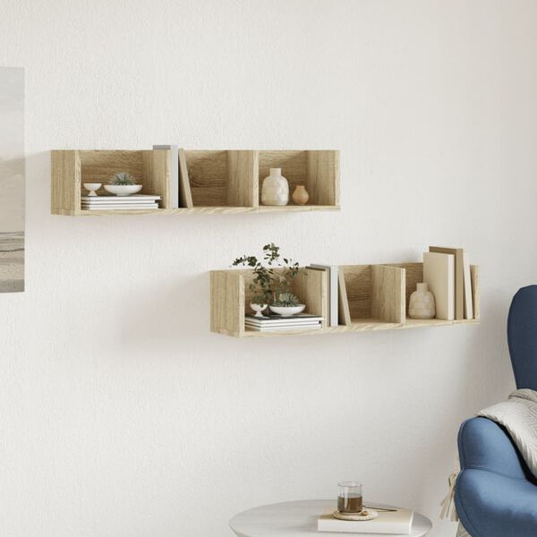 vidaXL Wall Cabinets Set of 2 Sonoma oak Engineered wood Medium-sized