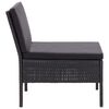 vidaXL Garden Lounge Set Black PE (polyethylene) rattan, powder-coated steel