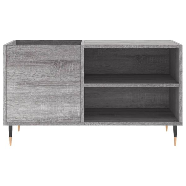 vidaXL Record Cabinet Grey Sonoma Engineered Wood, Iron Medium