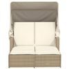 vidaXL Double Sun Lounger Beige, Cream White