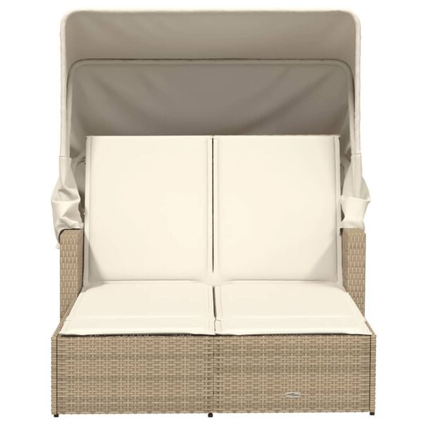 vidaXL Double Sun Lounger Beige, Cream White