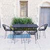 vidaXL 7 Piece Patio Dining Set PVC Rattan Black