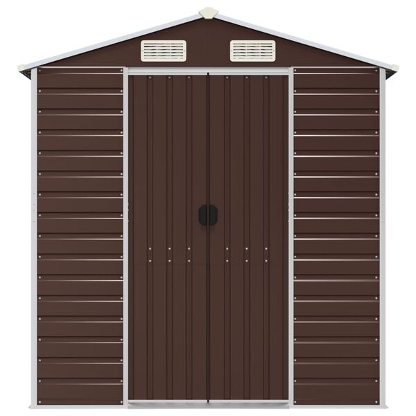 vidaXL Garden Shed Brown Galvanized steel 75.2 x 151.6 x 78.0 in