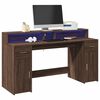 vidaXL Desk Brown Oak Engineered Wood Standard Desk Rectangular