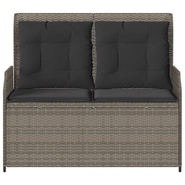 vidaXL Garden Bench Grey Poly Rattan