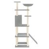 vidaXL Cat Tree Light Grey Engineered Wood, Plush, Sisal 65.4 in
