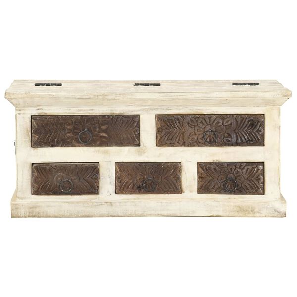 vidaXL Coffee Table White Solid mango wood 26.8 in Coffee Table Square