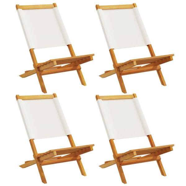 vidaXL Garden Chair Set of 4 Cream White