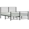vidaXL Bed Frame Black Steel King Bed Frame Rectangular Traditional