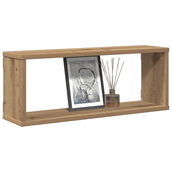 vidaXL Wall Cube Shelf Set of 4 Artisan oak Engineered wood