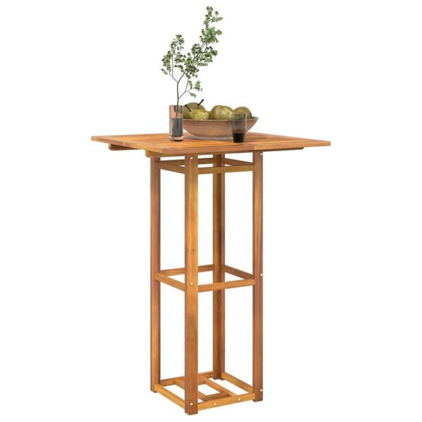 vidaXL Bistro Table Natural Solid Acacia wood Tall Simple Square