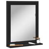 vidaXL Bathroom Mirror Black Engineered wood, Powder-coated steel, Glass