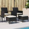 vidaXL Garden Sofa Black PE rattan, powder-coated steel 2-Seater