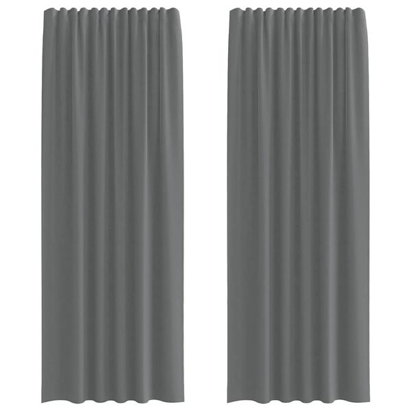 vidaXL Voile Curtains with Loops 2 pcs Dark Grey 55.1x102.4"